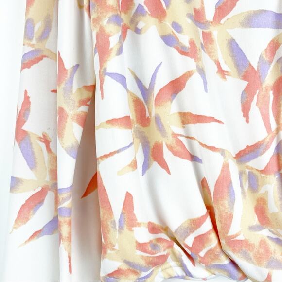 Vintage Havana Tropical Faux Wrap Blouse White Womens Size Small - Picture 11 of 11